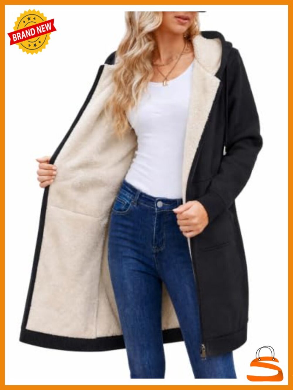Zip Up Long Hoodie Fleece Jacket with Pockets